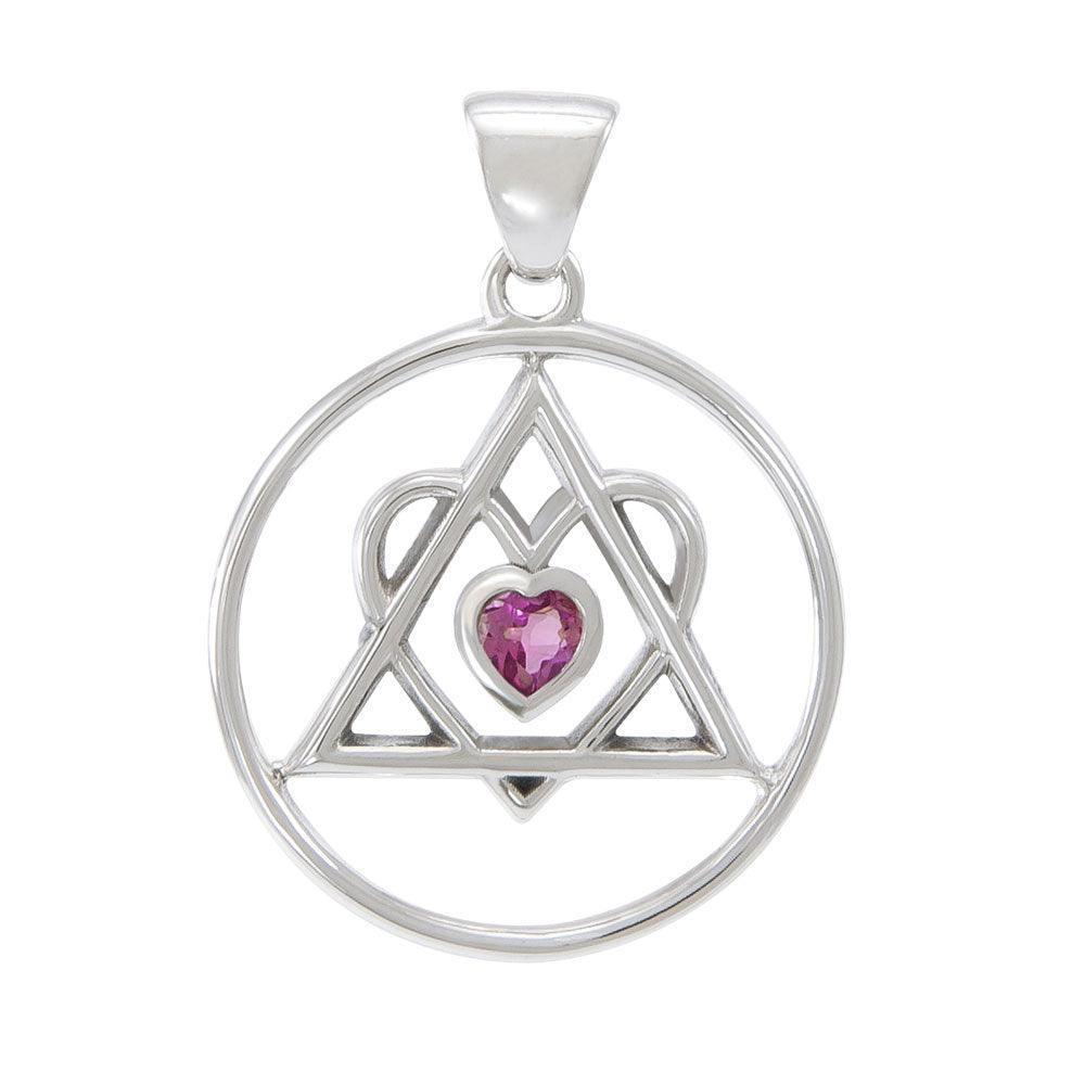 AA Heart in Recovery Silver Pendant TPD315 - peterstone.dropshipping