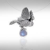 Believe in the underworld connection ~ Ted Andrews Great Horned Owl Pendant with Gemstone TPD341 Pendant