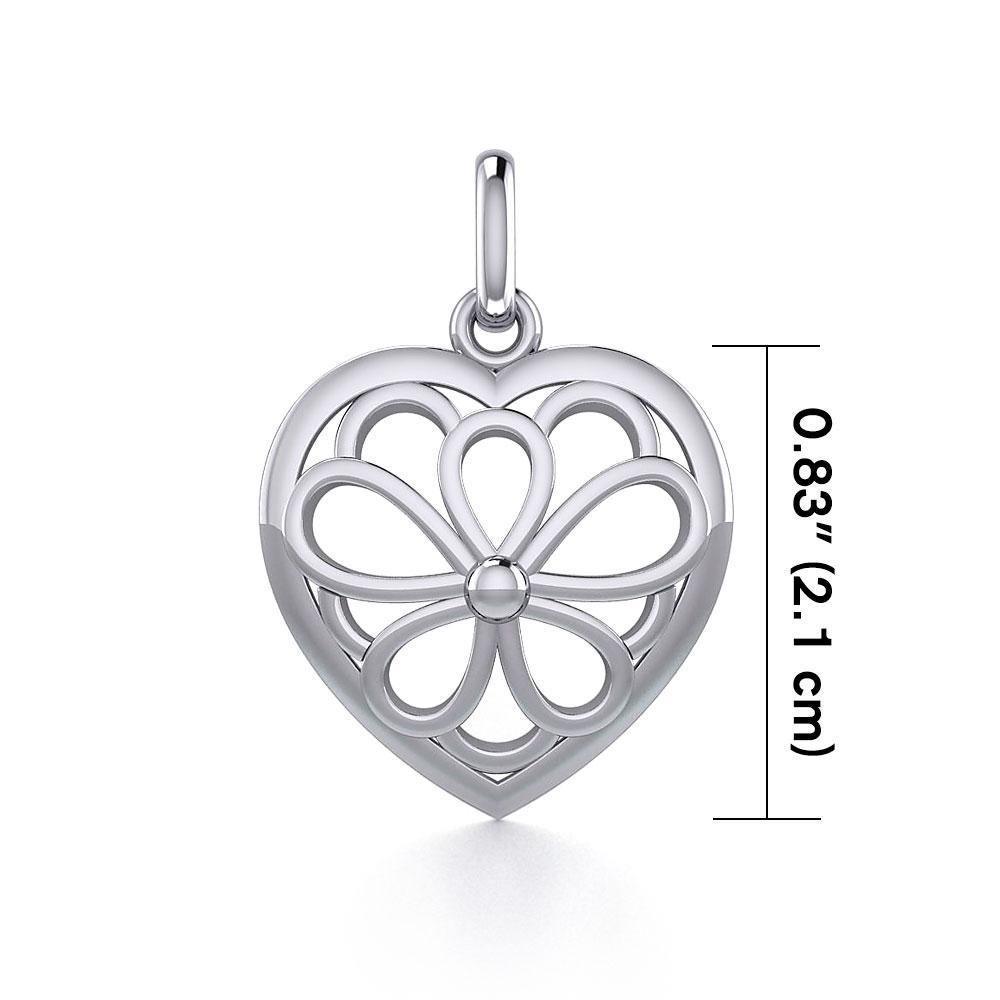Flower in Heart Pendant TPD3420 - Wholesale Jewelry