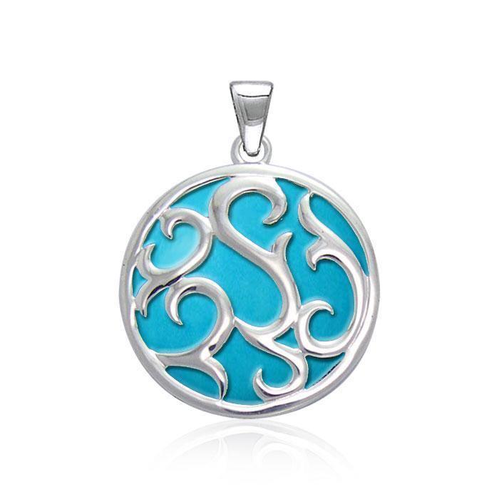 Tendril Cabochon Filigree Large Pendant TPD3572 Pendant