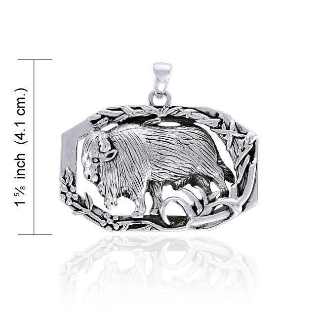 Bison Buffalo Silver Pendant TPD4083 Pendant