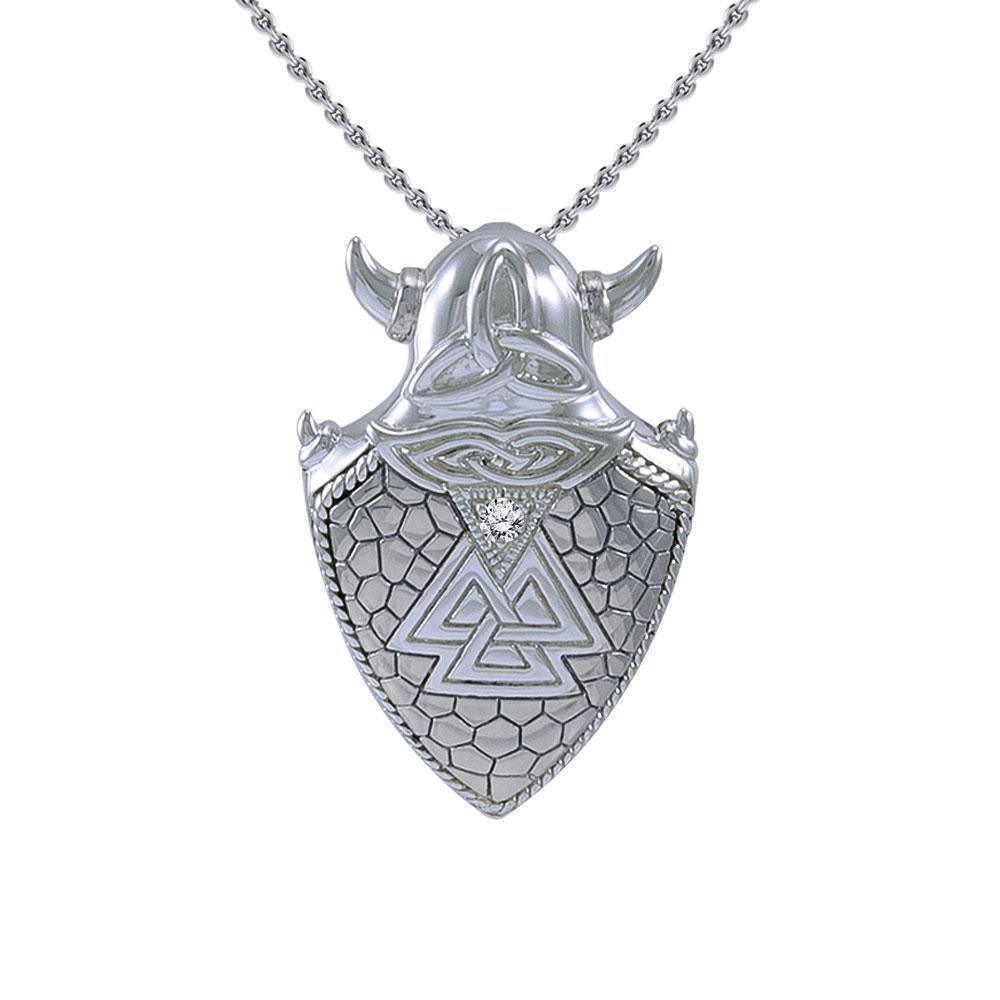 Viking Valknut Shield Silver Pendant TPD4395 Pendant