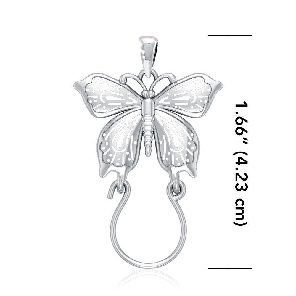 Butterfly Silver Charm Holder Pendant TPD5080 - peterstone.dropshipping