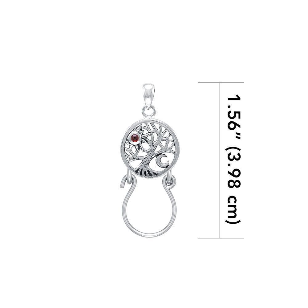 Tree of Life Silver Charm Holder Pendant with Gemstone TPD5085 - peterstone.dropshipping
