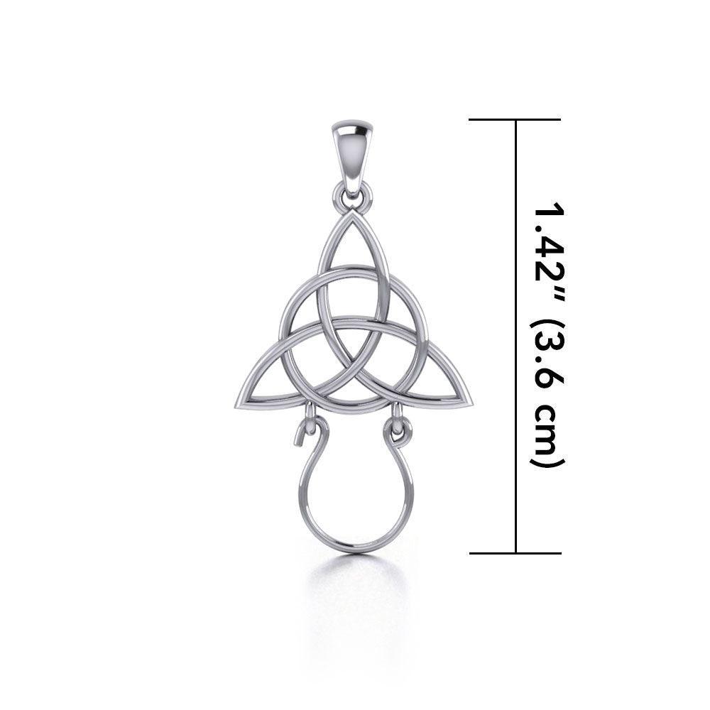 Triquetra Silver Charm Holder Pendant TPD5087 - peterstone.dropshipping