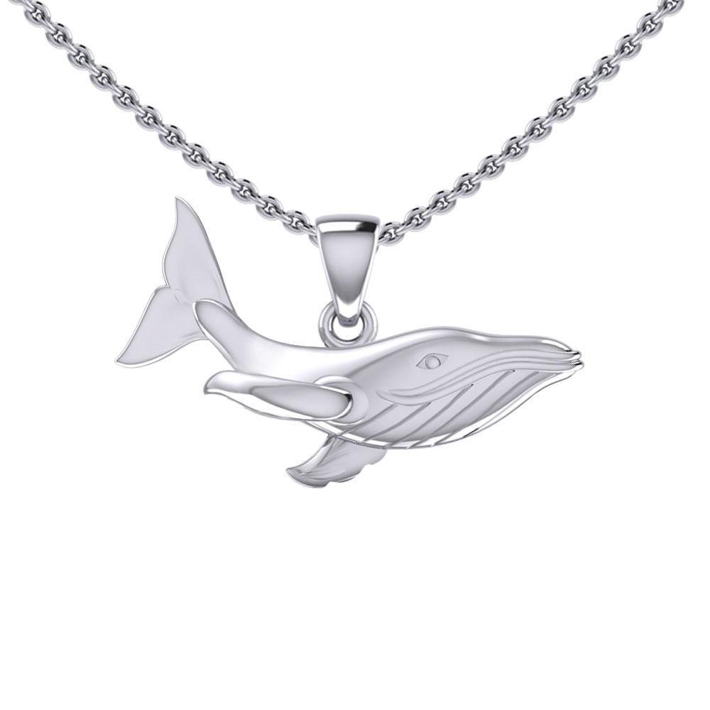 Swimming Blue Whale Sterling Silver Pendant TPD5405 Pendant
