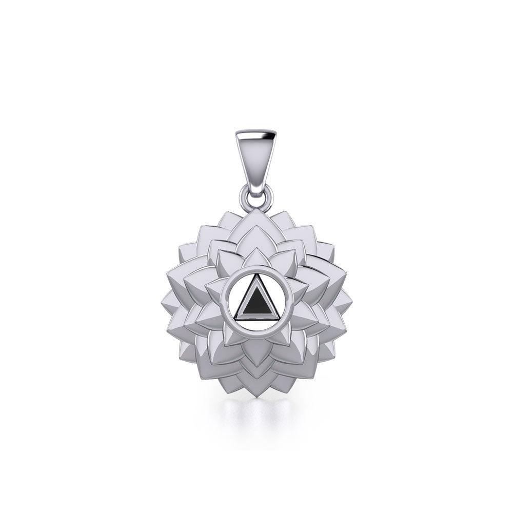 Crown Chakra with Recovery Stone Symbols Silver Pendant TPD5631 - peterstone.dropshipping