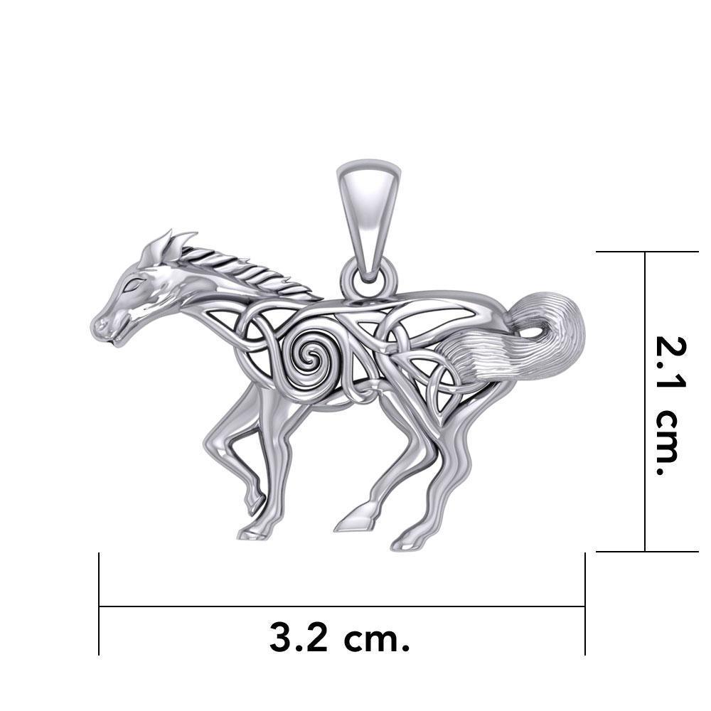 Celtic Running Horse Silver Pendant TPD5861 - peterstone.dropshipping