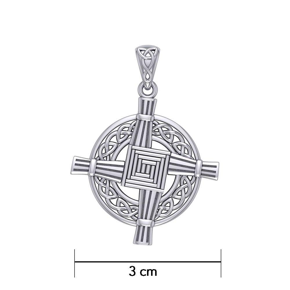 Saint Brigids Cross with Celtic Silver Pendant TPD5880 - peterstone.dropshipping
