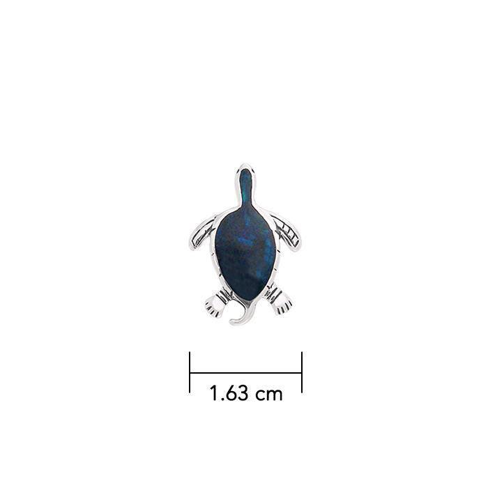 Inlaid Sea Turtle Silver Pendant TPD829 - peterstone.dropshipping