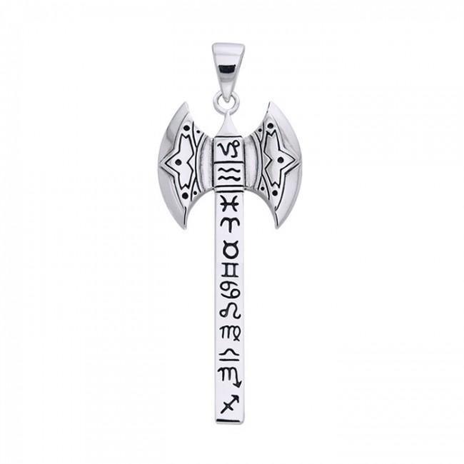 Zodiac Axe Silver Pendant TPD877