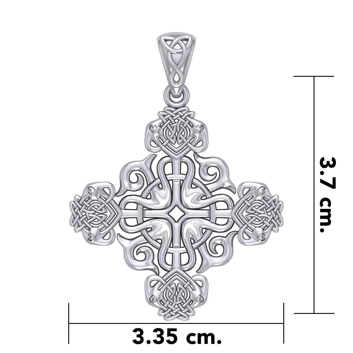 Modern Celtic Knotwork Cross Silver Pendant TPD984 - peterstone.dropshipping
