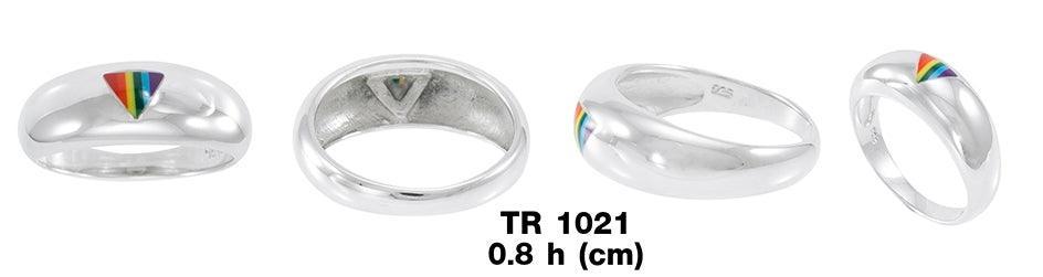 Rainbow Triangle Silver Ring TR1021 - peterstone.dropshipping