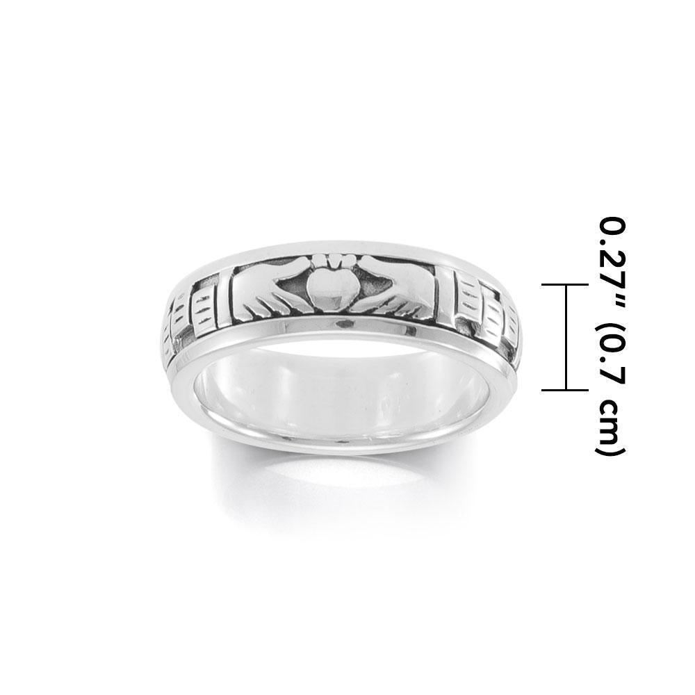 Irish Claddaugh Spinner Band Ring TR1681 Ring