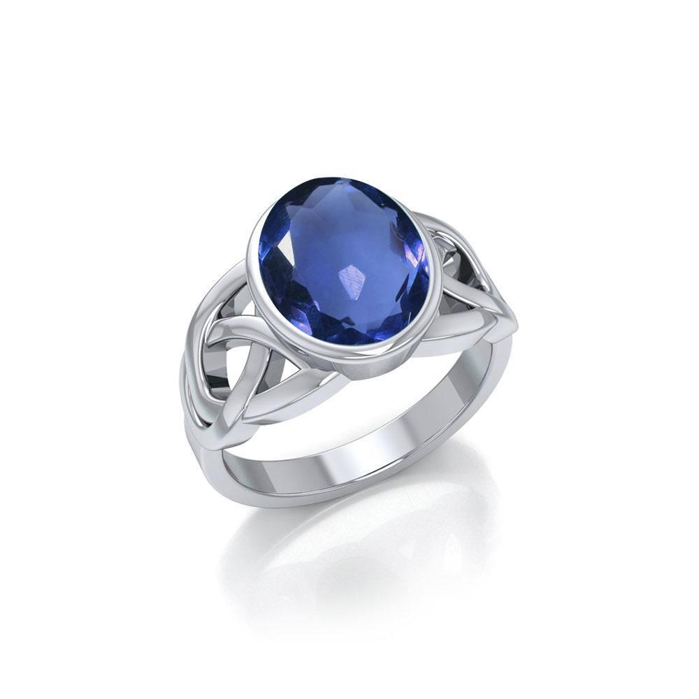 The eternity of life, nature and love ~ Celtic Knotwork Ring with a Gemstone centerpiece TR1858 Ring