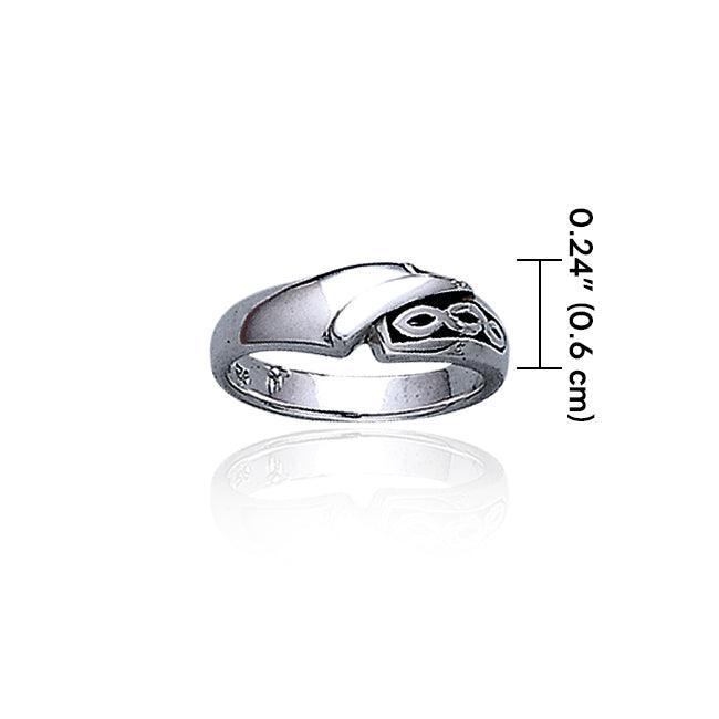 Contemporary Celtic Knotwork Sterling Silver Ring TR1962 Ring