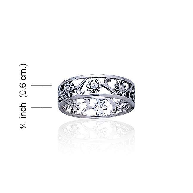 Silver Filligree Flower Ring TR222 Ring