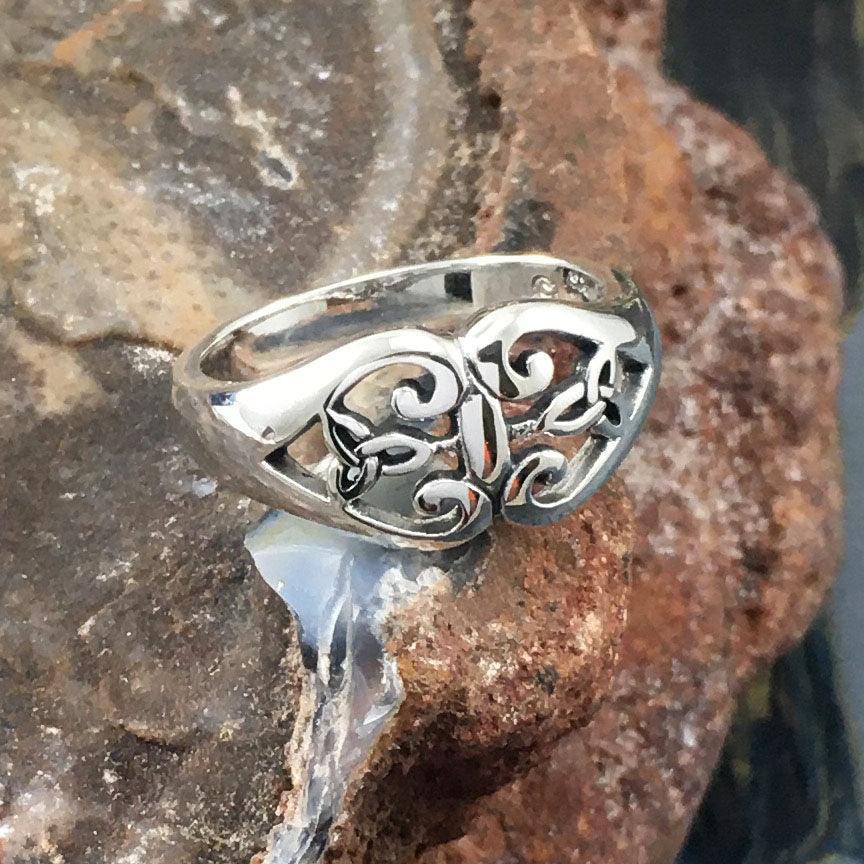 Celtic Knotwork Sterling Silver Ring TR3402 - peterstone.dropshipping