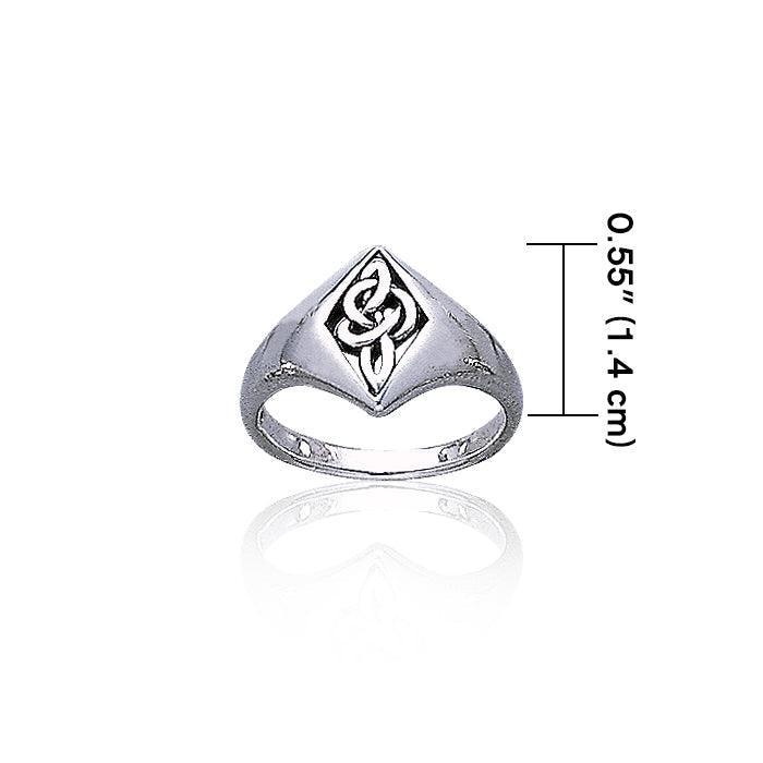 Celtic Knotwork Diamond Sterling Silver Ring TR3408 Ring