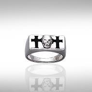 Skull and Cross Silver Ring TR3676 Ring