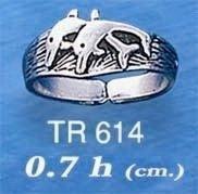 Twin Dolphins Silver Toe Ring TR614 - peterstone.dropshipping