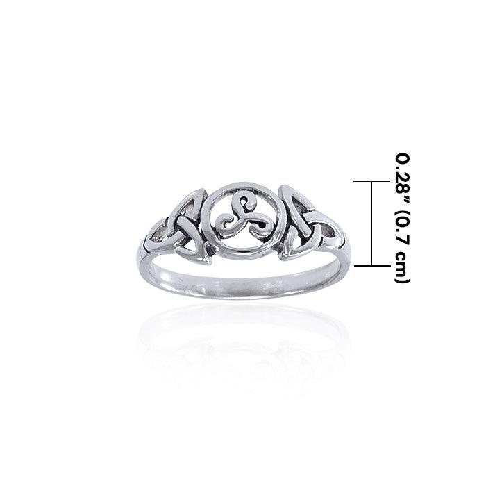 Celtic Trinity/Triquetra Triple Spiral Silver Ring TRI067 Ring