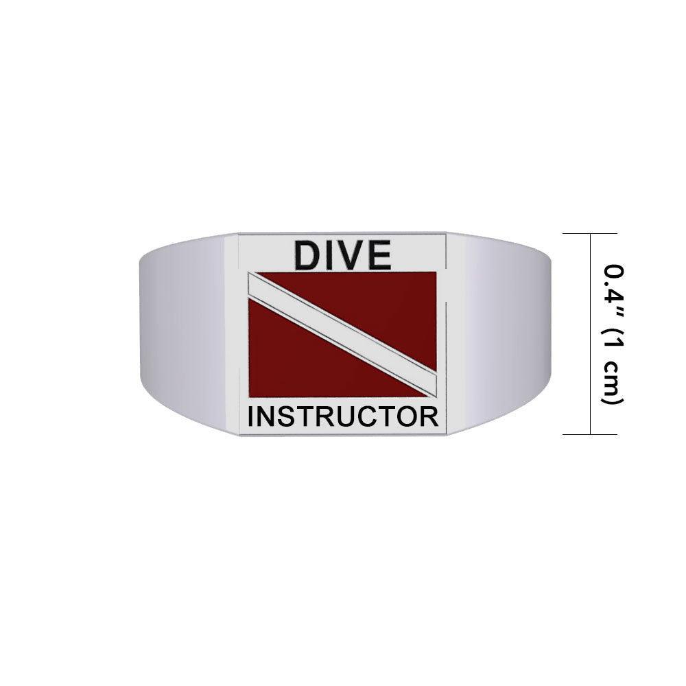 Dive Instructor Sterling Silver Ring TRI087 - peterstone.dropshipping