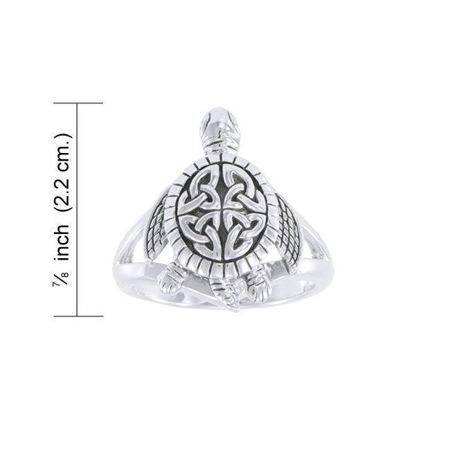 Believe in you pace. . .just like a Celtic turtle Silver Ring TRI1631 - peterstone.dropshipping