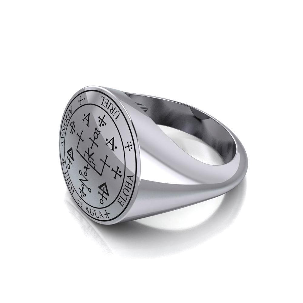 Sigil of the Archangel Uriel Sterling Silver Ring TRI1709 - Wholesale Jewelry