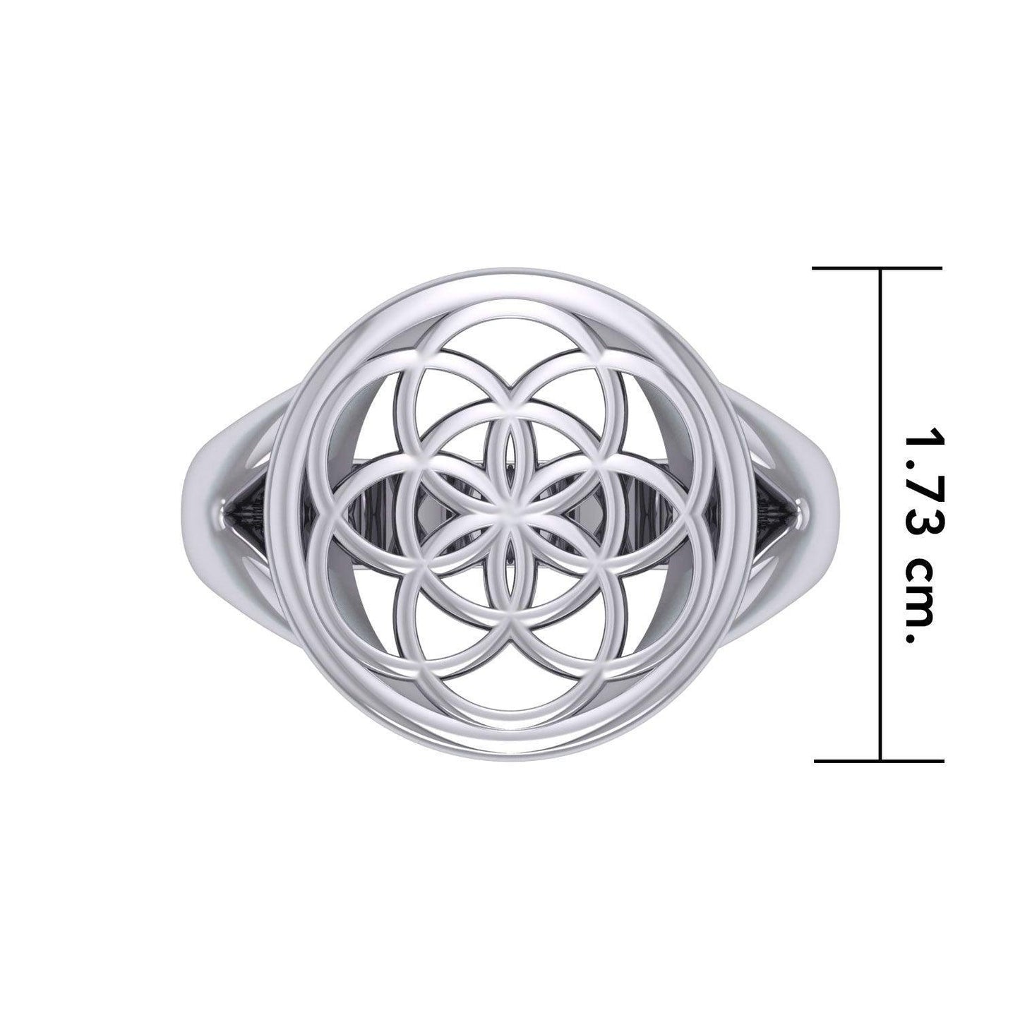 Flower Of Life Silver Ring TRI201 - peterstone.dropshipping