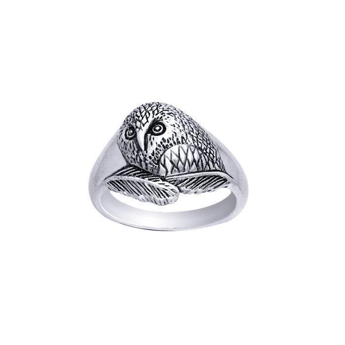 Ted Andrews Barn Owl Ring TRI205