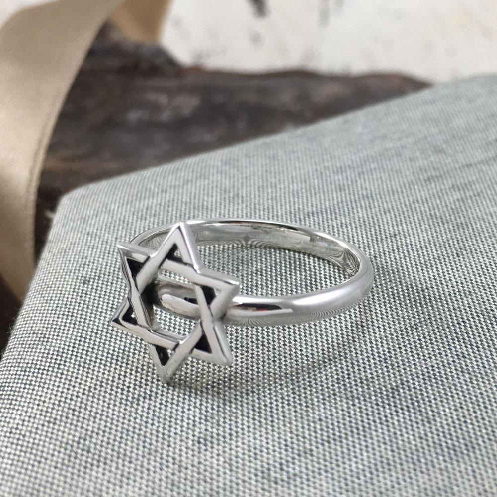 Star of David Silver Ring TRI2057 - Wholesale Jewelry