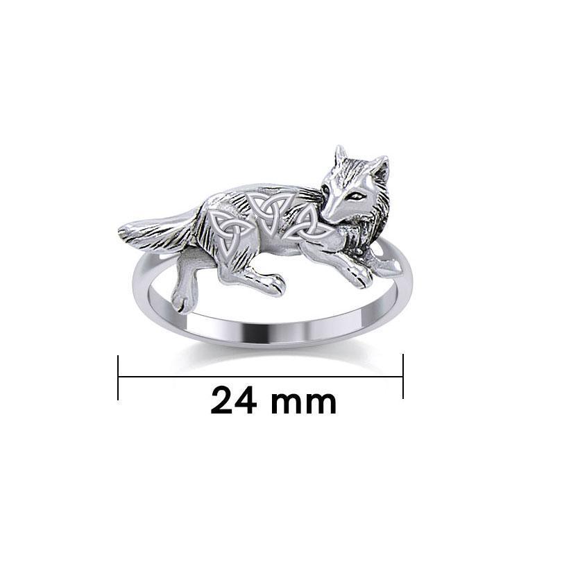 Celtic Wolf Silver Ring TRI2276 - peterstone.dropshipping