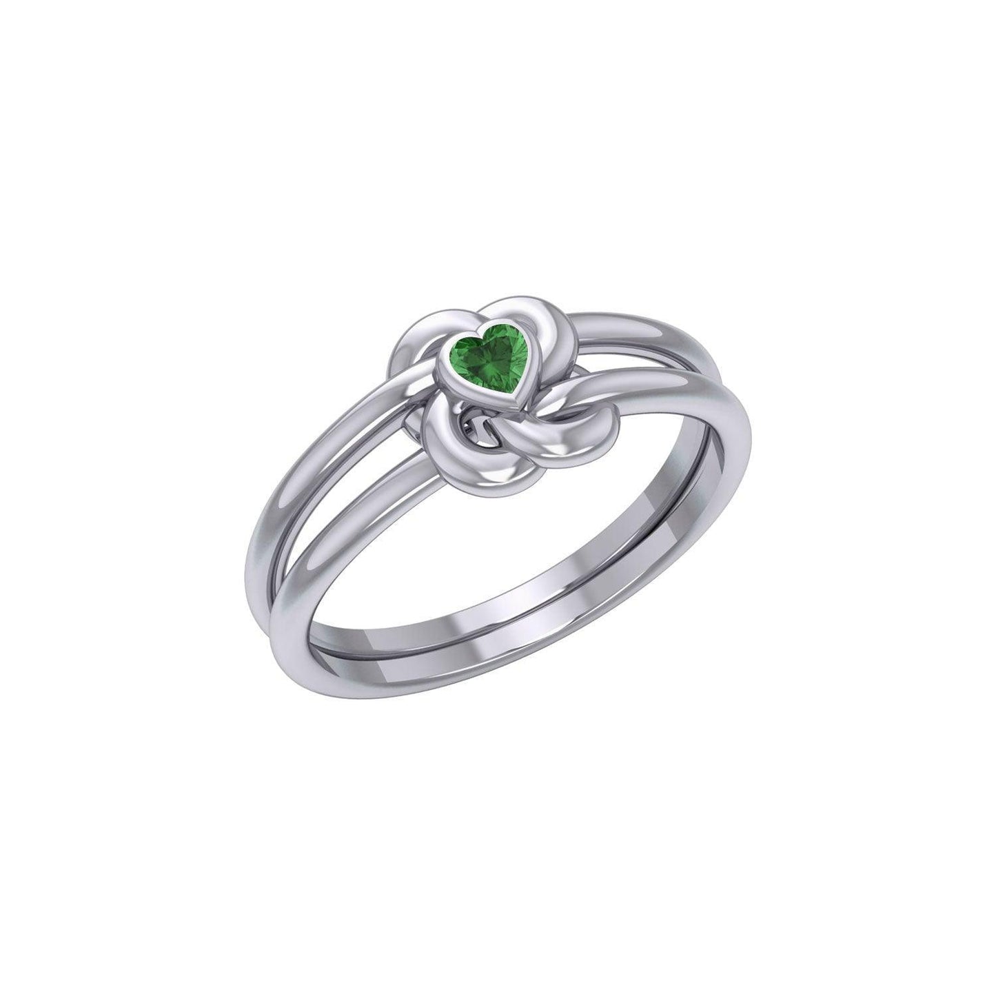 Celtic Knotwork Ring With Heart Gemstone TRI2308 - peterstone.dropshipping