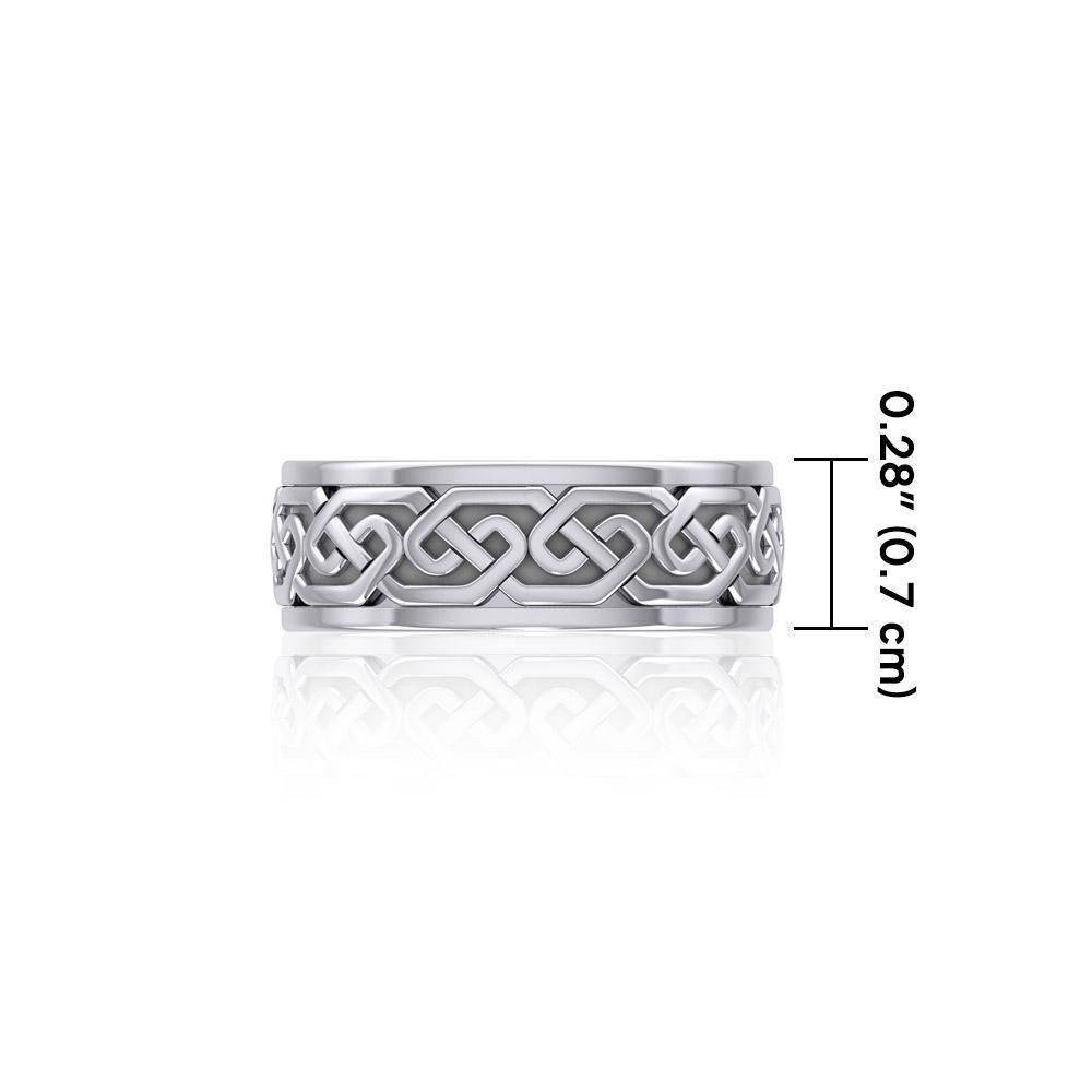 A showcase of Celtic beauty ~ Sterling Silver Celtic Knotwork Spinner Ring TRI771 Ring