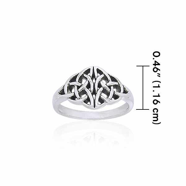Twin Celtic Trinity Knot Silver Ring TRI876 Ring