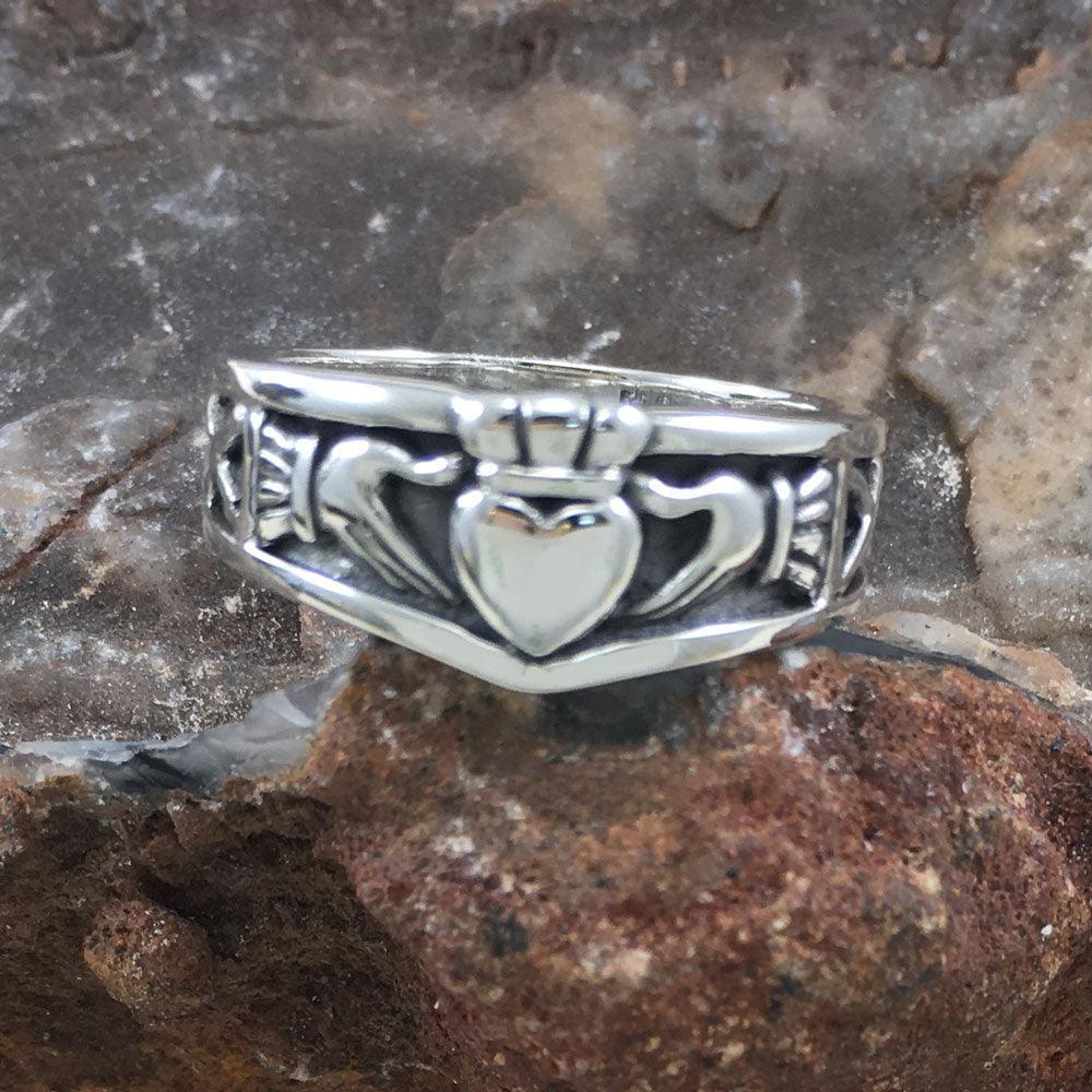 Celtic Claddagh Silver Ring TRI893 - peterstone.dropshipping