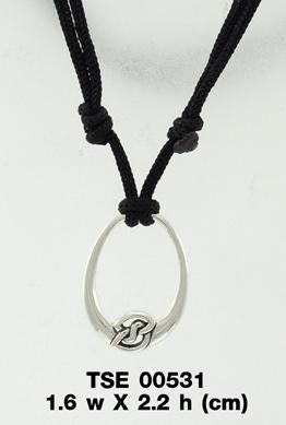 Classic finish ~ Sterling Silver Jewelry Pendant with Nylon Cord Set TSE531 - peterstone.dropshipping