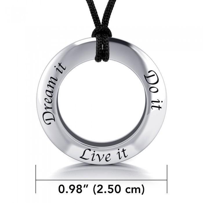 Live It Dream It Do It Silver Pendant and Cord Set TSE270