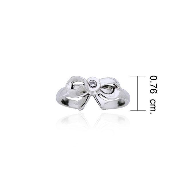 Tied Ribbon Sterling Silver With Gemstone Ring TTR063 Toe Ring