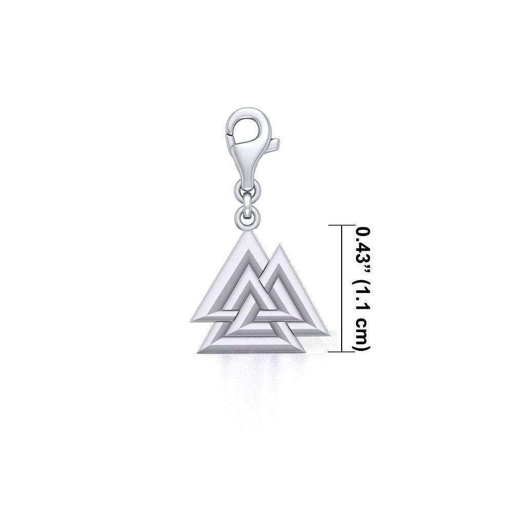 Sterling Silver Viking Valknut Clip Charm TWC166 - Wholesale Jewelry