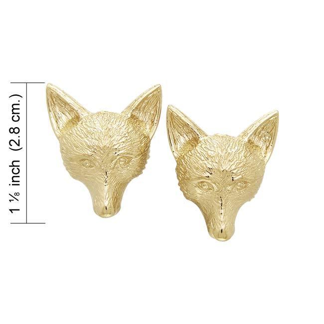 Vermeil Large Fox Post Earrings VER1056 Earrings