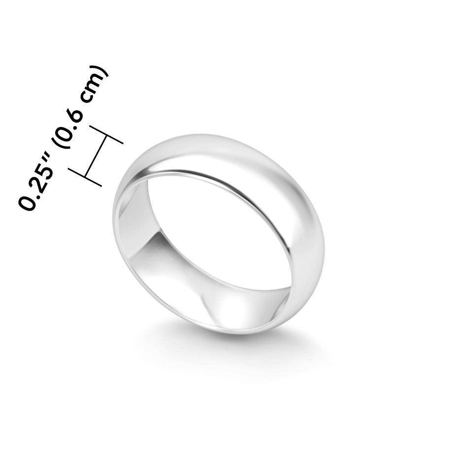 Smooth Sterling Silver Wedding Ring WR076 - peterstone.dropshipping