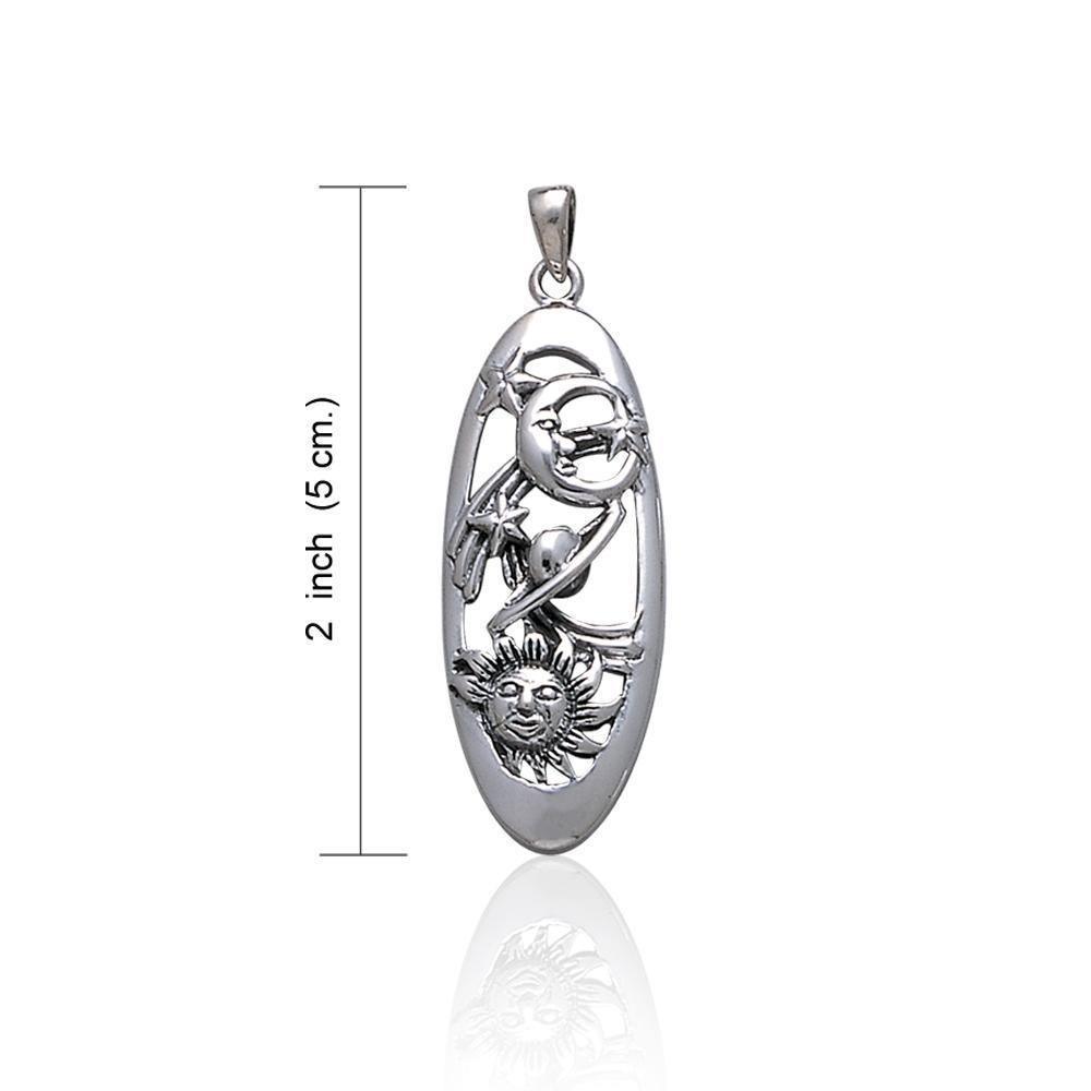Sterling Silver Oval Celestial Scene Pendant LP1781 Pendant