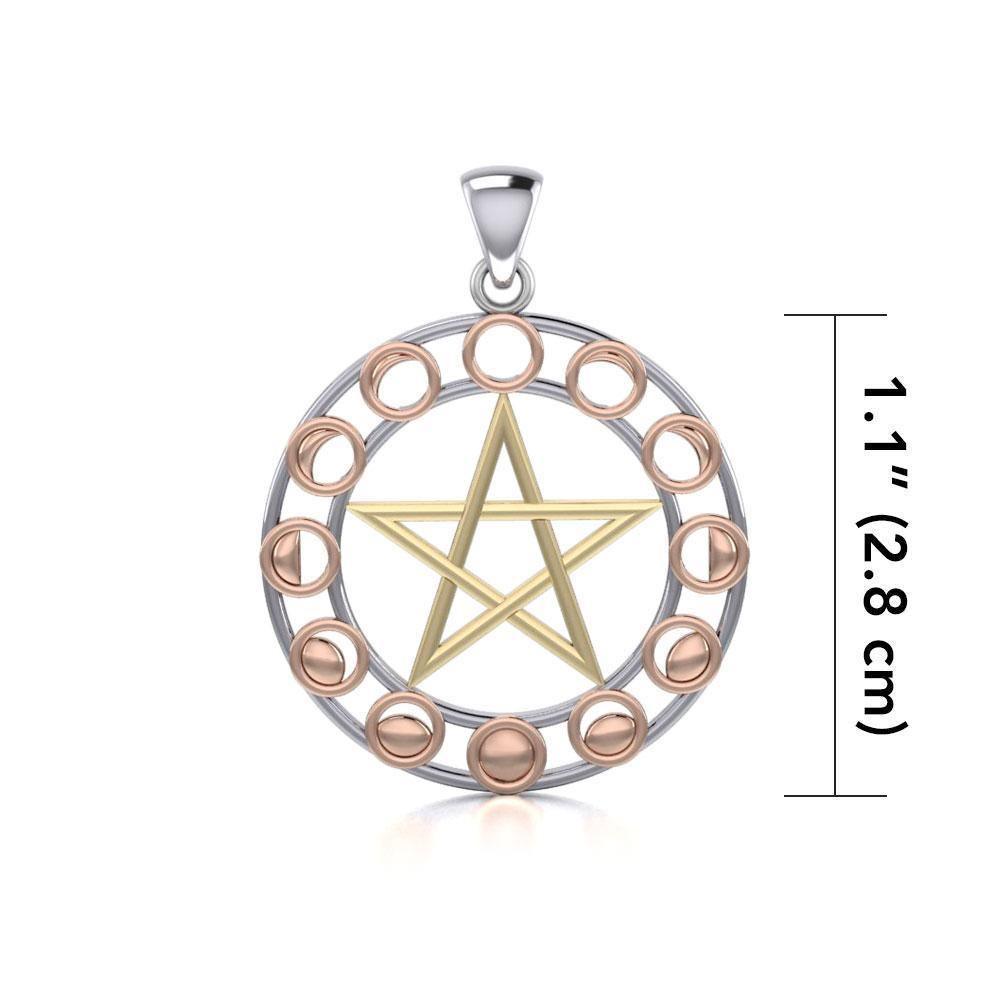 Phases of the Moon Three Tone Pendant OTP1038 Pendant