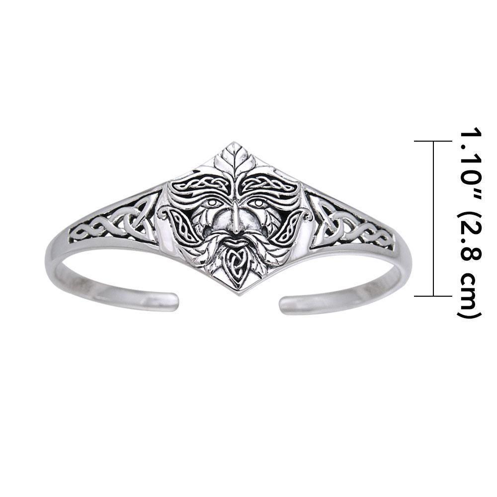 The redeemed symbol of nature ~ Sterling Silver Green Man Cuff Bracelet Jewelry TBA006 Bangle