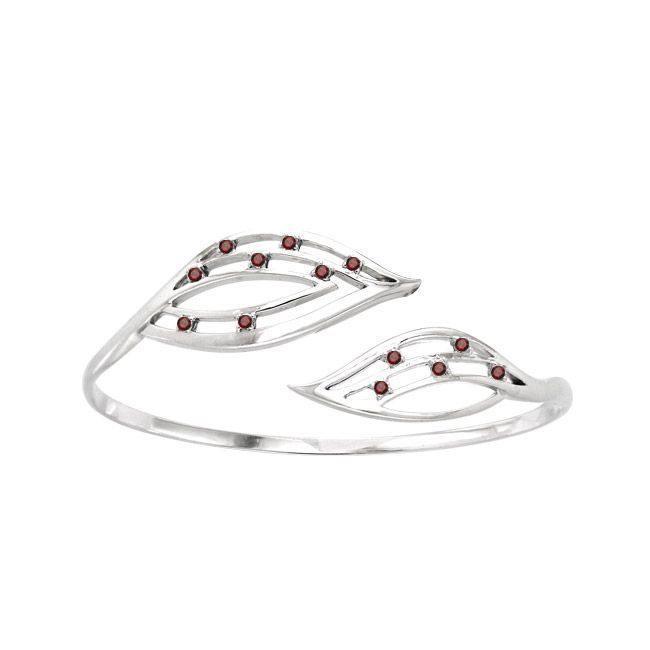 Leaf Bangle TBA133-White Cubic Zirconia Bangle