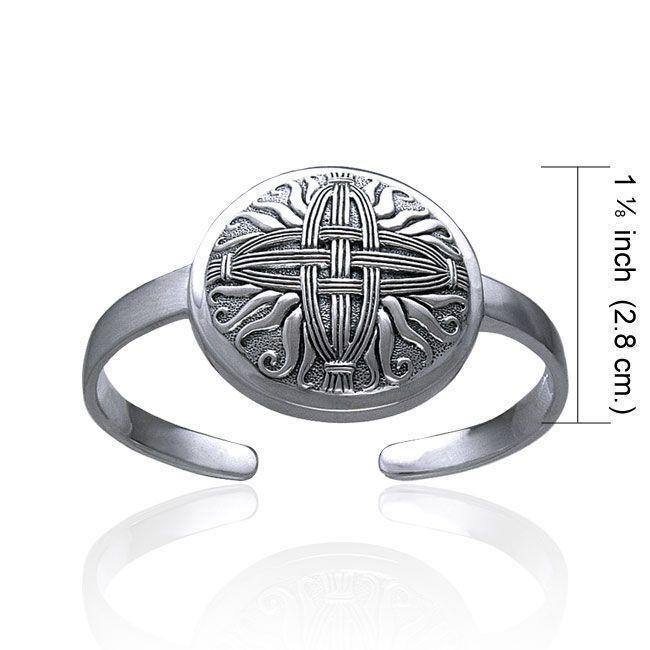 Saint Brigids Celtic Cross Silver Cuff Bracelet TBG796 Bangle