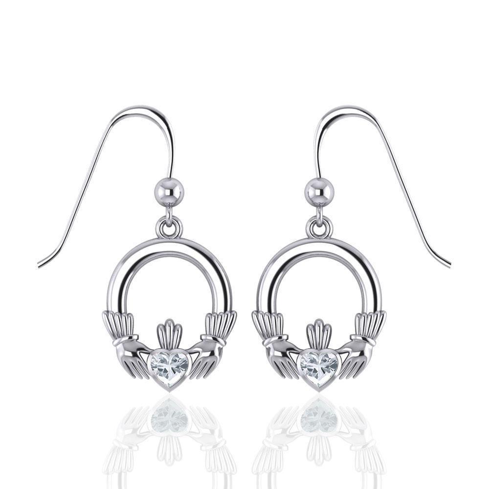 The Joy of Love, Friendship and Loyalty ~ Irish Claddagh Silver Earrings TE853 Earrings