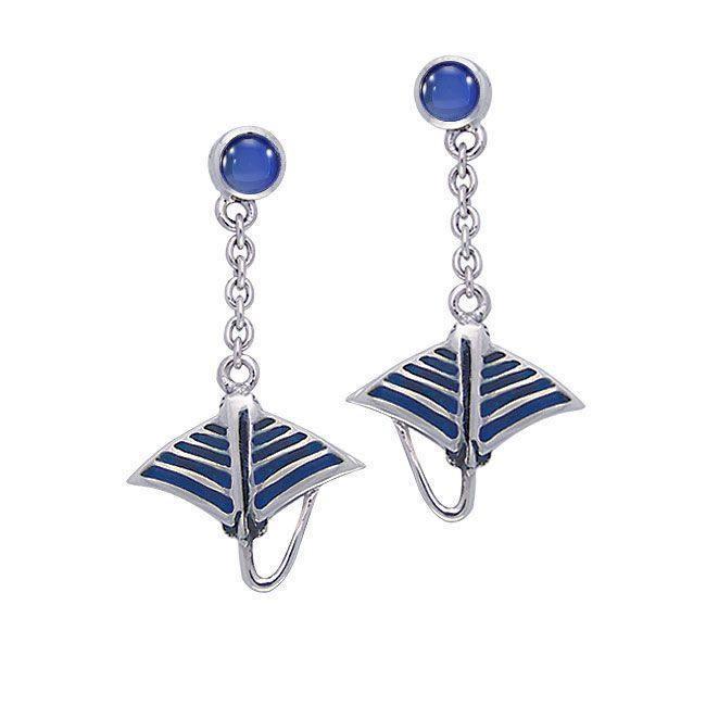 Manta Ray Sterling Silver Earrings TER022 Earrings